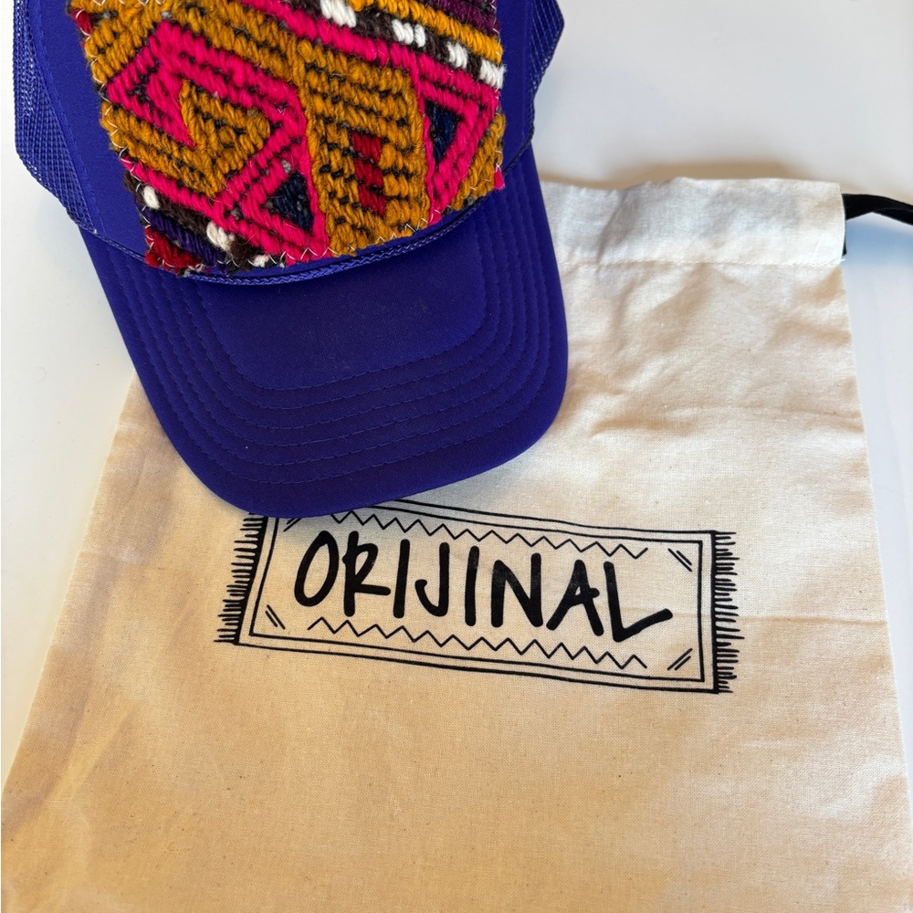 Orijinal Women's Blue and Multicolor Patterned Hat